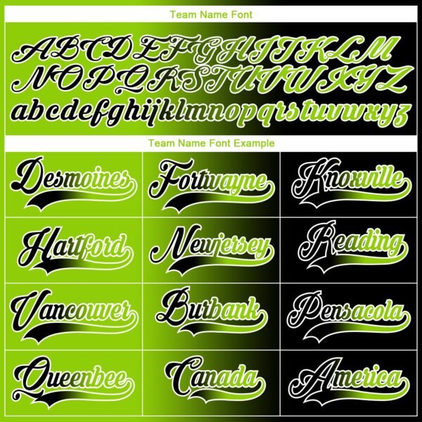 Custom Black Neon Green-White Gradient Fashion Hockey Lace Neck Jersey