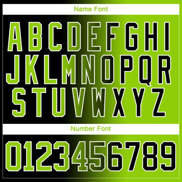 Custom Black Neon Green-White Gradient Fashion Hockey Lace Neck Jersey