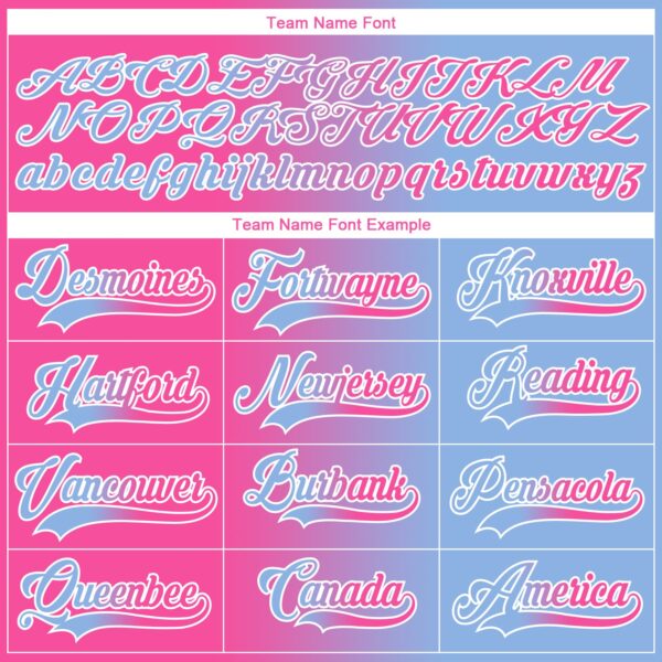 Custom Light Blue Pink-White Gradient Fashion Hockey Lace Neck Jersey