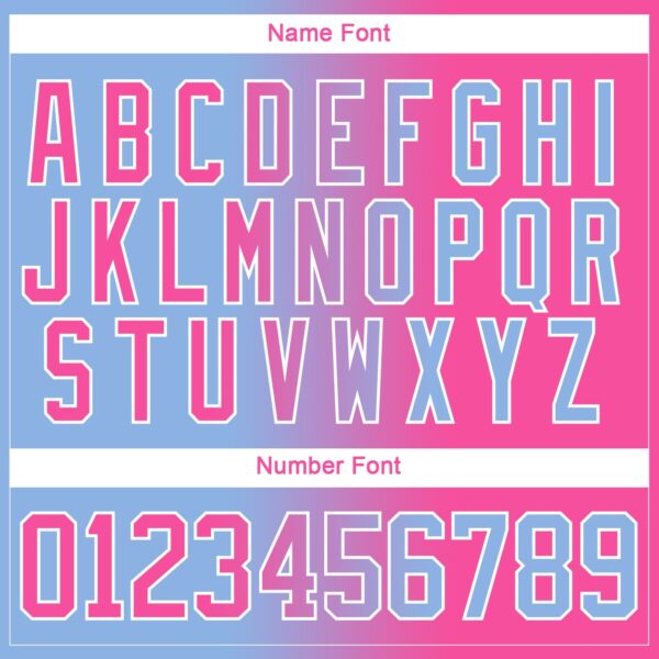 Custom Light Blue Pink-White Gradient Fashion Hockey Lace Neck Jersey