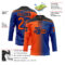 Custom Royal Orange-Black Gradient Fashion Hockey Lace Neck Jersey