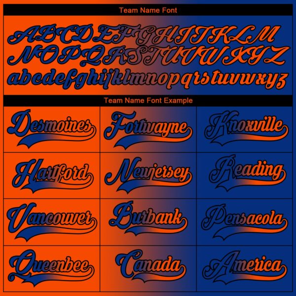 Custom Royal Orange-Black Gradient Fashion Hockey Lace Neck Jersey