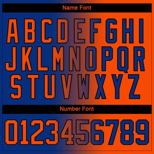 Custom Royal Orange-Black Gradient Fashion Hockey Lace Neck Jersey