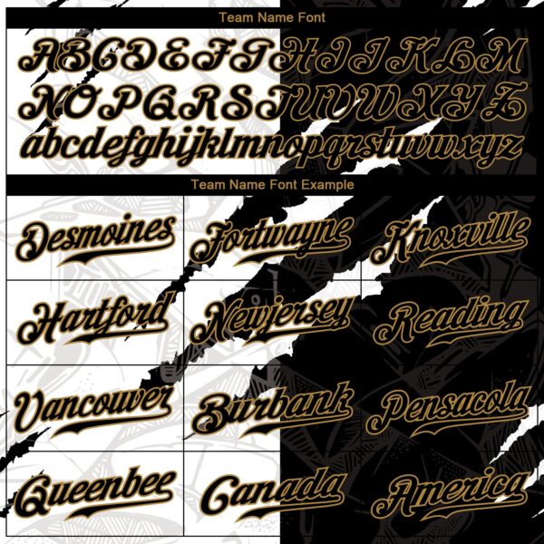 Custom Graffiti Pattern Black-Old Gold 3D Authentic Baseball Jersey