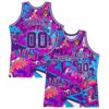 Custom Graffiti Pattern Purple-White 3D Words Authentic Basketball Jersey
