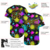 Custom Graffiti Pattern Black-Gold 3D Neon Splatter Authentic Baseball Jersey