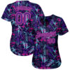Custom Graffiti Pattern Purple-Pink 3D Creative Geometric Figures And Dots Authentic Baseball Jersey