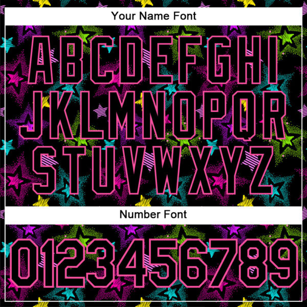 Custom Graffiti Pattern Black-Pink 3D Creative Colorful Stars Authentic Baseball Jersey