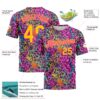 Custom Graffiti Pattern Gold-Pink 3D Colorful Leopard Performance T-Shirt