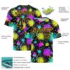 Custom Graffiti Pattern Black-Gold 3D Neon Splatter Performance T-Shirt