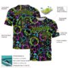 Custom Graffiti Pattern Black-Neon Green 3D Neon Splatter Performance T-Shirt