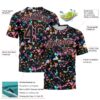Custom Graffiti Pattern Black-Medium Pink 3D Expressive Splatter Performance T-Shirt