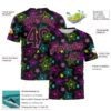 Custom Graffiti Pattern Black-Pink 3D Creative Colorful Stars Performance T-Shirt