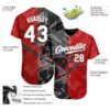 Custom Graffiti Pattern White Black-Gray 3D Scratch Authentic Baseball Jersey