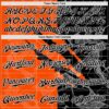 Custom Graffiti Pattern Black-Orange 3D Scratch Authentic Baseball Jersey
