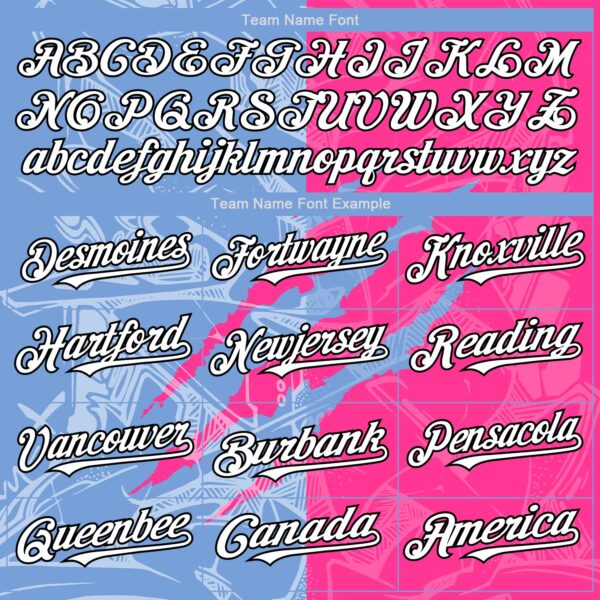 Custom Graffiti Pattern White Pink Light Blue-Black 3D Scratch Authentic Baseball Jersey