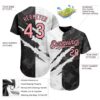 Custom Graffiti Pattern Medium Pink-Black 3D Scratch Authentic Baseball Jersey