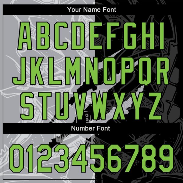 Custom Graffiti Pattern Neon Green Black-Gray 3D Scratch Authentic Baseball Jersey