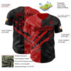 Custom Graffiti Pattern Black-Red 3D Scratch Authentic Baseball Jersey
