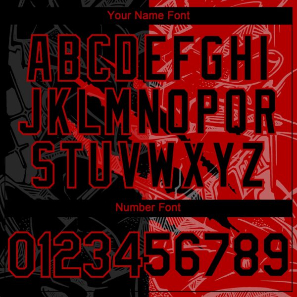 Custom Graffiti Pattern Black-Red 3D Scratch Authentic Baseball Jersey