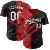 Custom Graffiti Pattern White Black-Red 3D Scratch Authentic Baseball Jersey