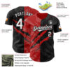 Custom Graffiti Pattern White Black-Red 3D Scratch Authentic Baseball Jersey
