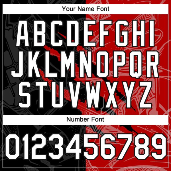 Custom Graffiti Pattern White Black-Red 3D Scratch Authentic Baseball Jersey