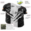 Custom Graffiti Pattern Black-White 3D Scratch Authentic Baseball Jersey