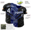 Custom Graffiti Pattern White Black-Royal 3D Scratch Authentic Baseball Jersey