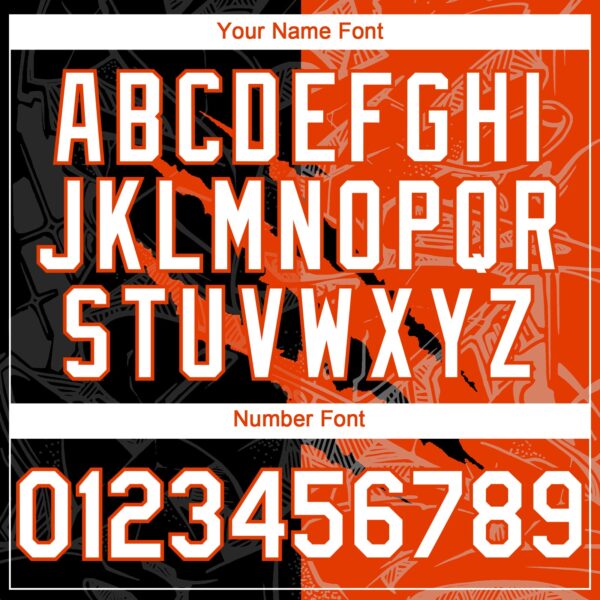 Custom Graffiti Pattern White Black-Orange 3D Scratch Authentic Baseball Jersey