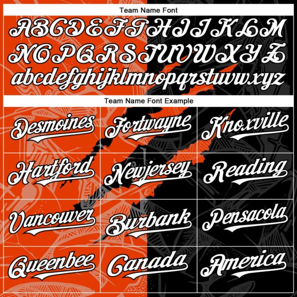 Custom Graffiti Pattern White Black-Orange 3D Scratch Authentic Baseball Jersey