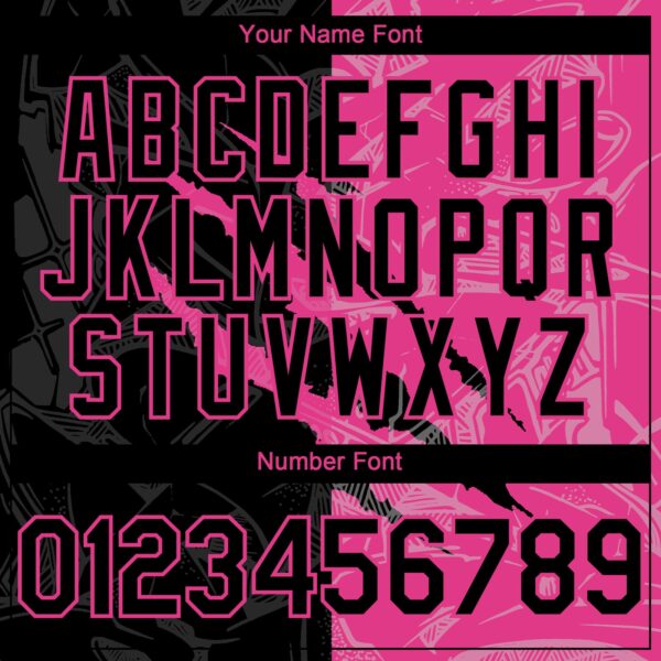 Custom Graffiti Pattern Black-Pink 3D Scratch Authentic Baseball Jersey