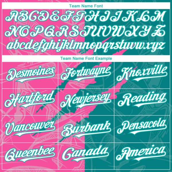 Custom Graffiti Pattern White Teal-Pink 3D Scratch Authentic Baseball Jersey