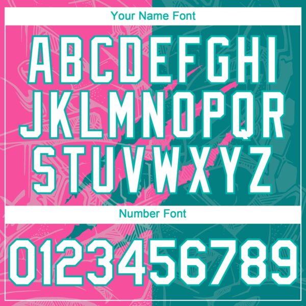 Custom Graffiti Pattern White Teal-Pink 3D Scratch Authentic Baseball Jersey