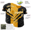 Custom Graffiti Pattern White Black-Gold 3D Scratch Authentic Baseball Jersey