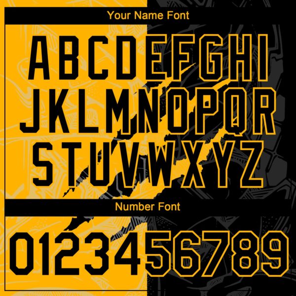 Custom Graffiti Pattern Black-Gold 3D Scratch Authentic Baseball Jersey