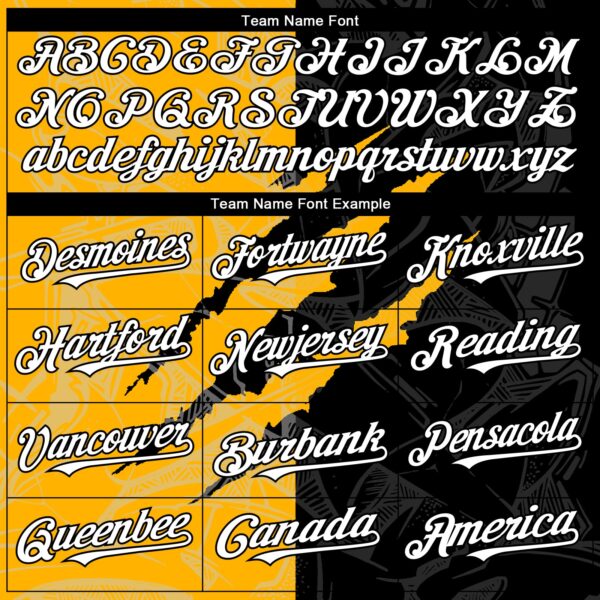 Custom Graffiti Pattern White Black-Gold 3D Scratch Authentic Baseball Jersey