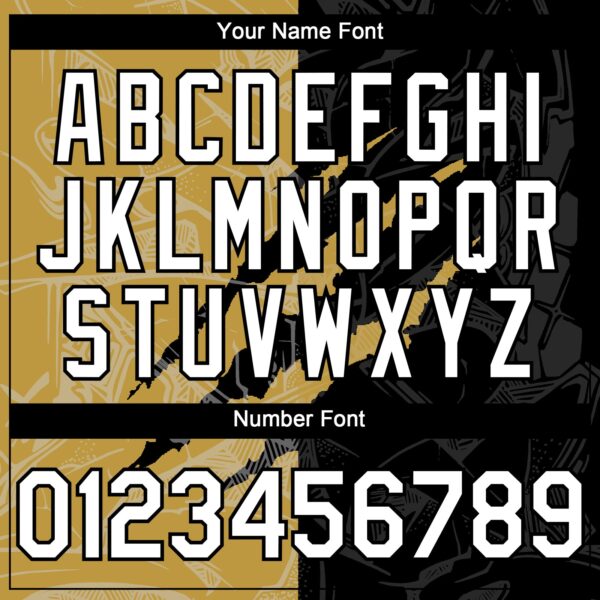 Custom Graffiti Pattern White Black-Old Gold 3D Scratch Authentic Baseball Jersey