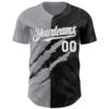 Custom Graffiti Pattern White Black-Gray 3D Scratch Authentic Baseball Jersey
