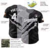Custom Graffiti Pattern White Black-Gray 3D Scratch Authentic Baseball Jersey