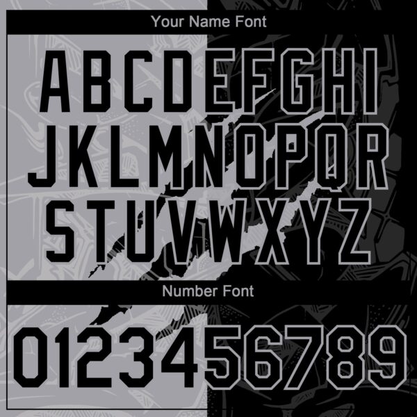 Custom Graffiti Pattern Black-Gray 3D Scratch Authentic Baseball Jersey