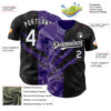 Custom Graffiti Pattern White Black-Purple 3D Scratch Authentic Baseball Jersey