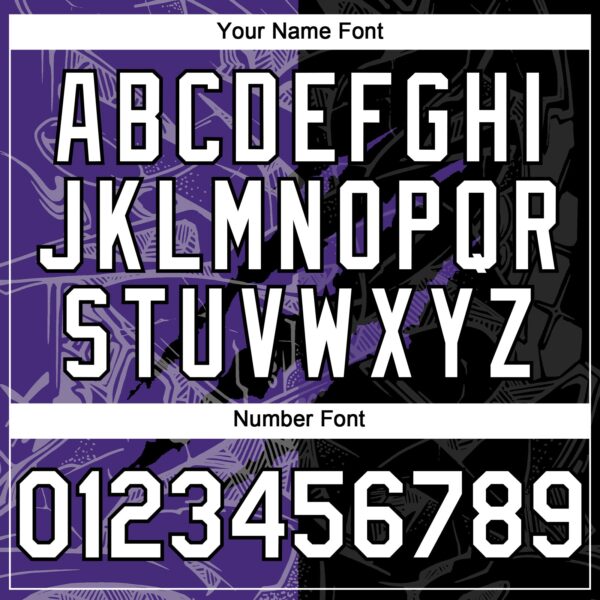 Custom Graffiti Pattern White Black-Purple 3D Scratch Authentic Baseball Jersey