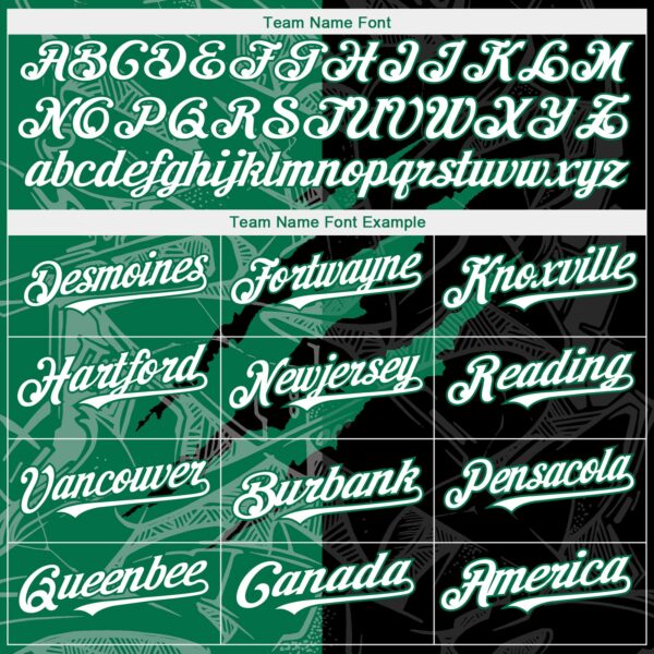 Custom Graffiti Pattern White Black-Kelly Green 3D Scratch Authentic Baseball Jersey