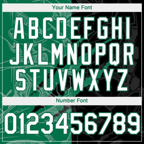 Custom Graffiti Pattern White Black-Kelly Green 3D Scratch Authentic Baseball Jersey