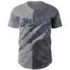 Custom Graffiti Pattern Navy Steel Gray-Gray 3D Scratch Authentic Baseball Jersey