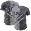 Custom Graffiti Pattern Navy Steel Gray-Gray 3D Scratch Authentic Baseball Jersey