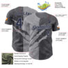 Custom Graffiti Pattern Navy Steel Gray-Gray 3D Scratch Authentic Baseball Jersey