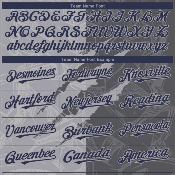 Custom Graffiti Pattern Navy Steel Gray-Gray 3D Scratch Authentic Baseball Jersey