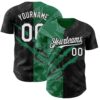 Custom Graffiti Pattern White Black-Kelly Green 3D Scratch Authentic Baseball Jersey